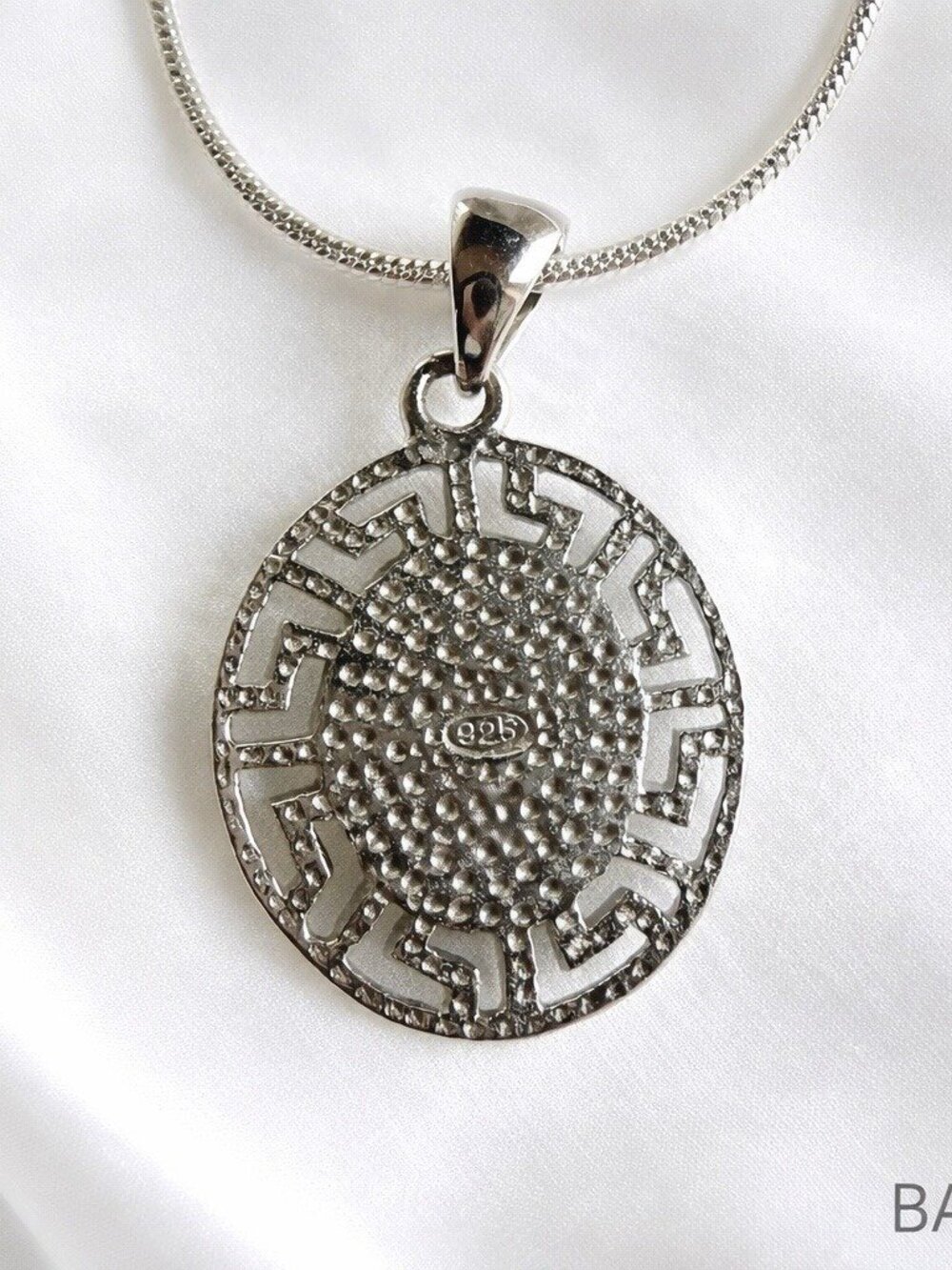 Sterling Silver Opal Pendant Necklace 18 Inch - Picture 5 of 8